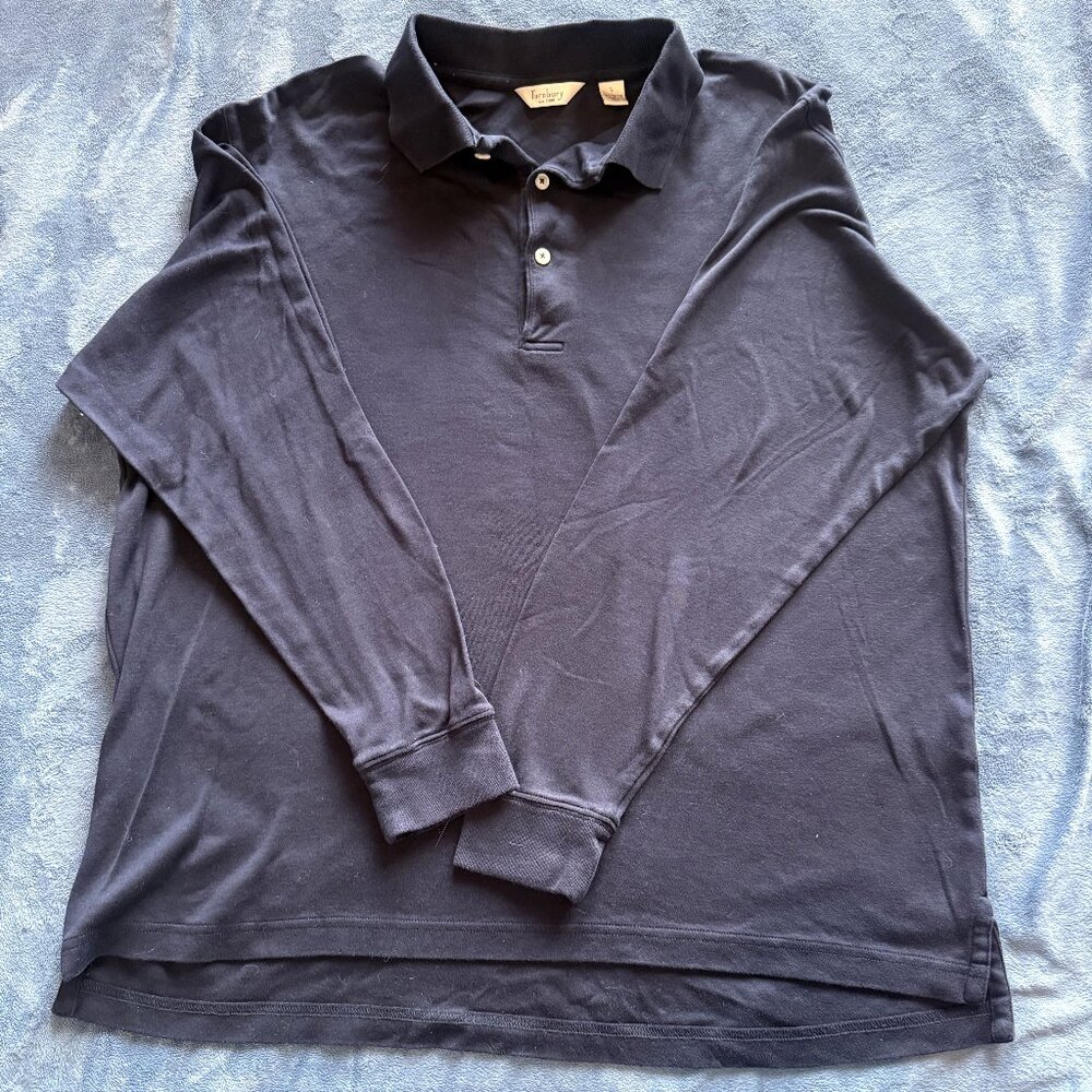 New Turnbury Long Sleeved Polo - Navy Blue - Size L